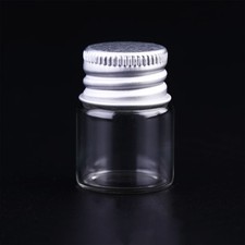 25Pcs 5ml Mini Glass Bottles with Aluminum Screw Caps for Wishes