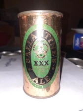 BALLENTINE ALE 2 SIDED EMPTY B/O 12 OZ FLAT TOP STRAIGHT STEEL BEER CAN