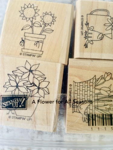 Stampin Up! Juego de 4 estampillas montadas A Flower For All Seasons retiradas - Imagen 2 de 5