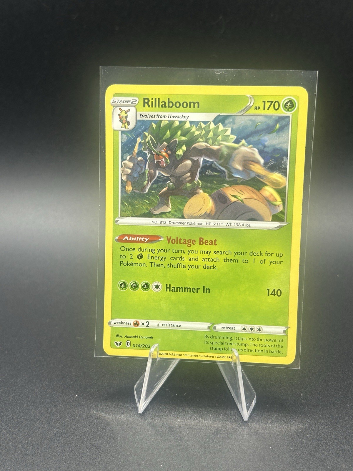 Pokemon TCG Card - Rillaboom 014/202 Holo | Sword & Shield | NM/MINT