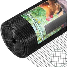 Hardware Cloth 1/2 inch 48 x 100 ft Black 19 Gauge Vinyl Coated Welded Wire M...
