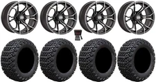 GTW Spyder 12" Golf Cart Wheels Gray 23" X-Trail Tires E-Z-GO & Club Car