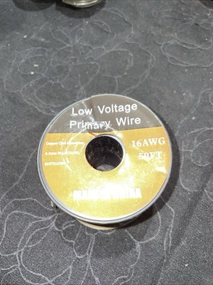 Low Voltage Primary Wire 16AWG 100FT Red Copper Clad Aluminum - Yellow