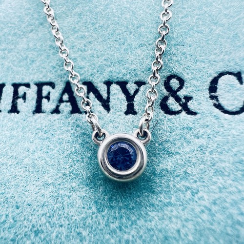 Tiffany & Co. By The Yard 1P Aquamarine 4.5mm 16" 1.7g Silver 925 Necklace Pouch - Picture 2 of 14