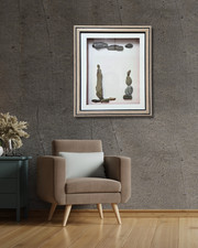 Unspoken Distance  Handmade Pebble Art Frame  Stone Wall Art Gift