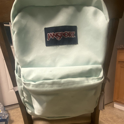 JanSport Light teal Green Kids college Backpack Polyester Adj Strap Light