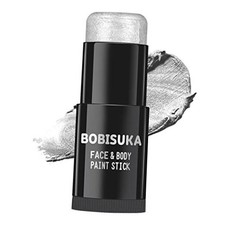 Face Paint Stick, Waterproof Metallic Full Body Paint Sticks, Blendable Silver