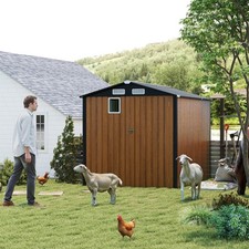 6x8 ft Outdoor Storage Shed, Metal Garden Shed with Lockable Doors, Air Vent New