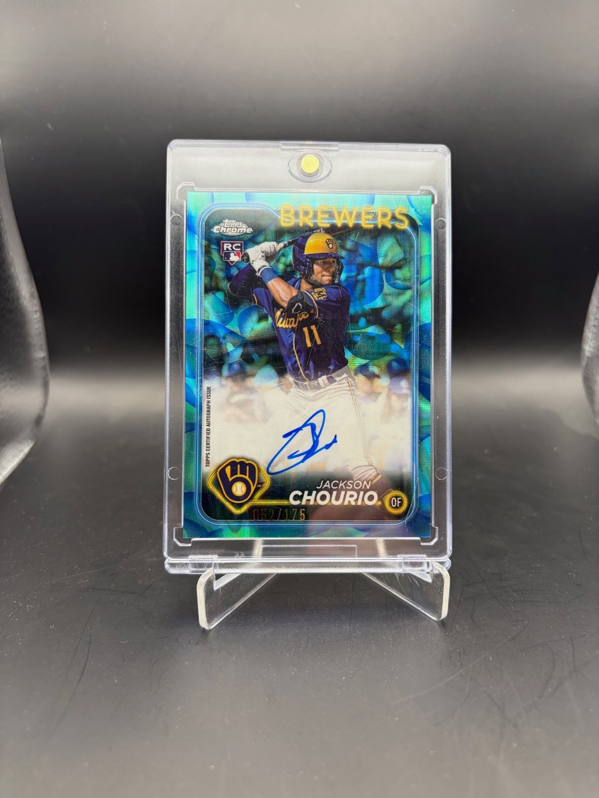 2024 Topps Chrome Update Jackson Chourio Aqua Blue Lava Auto RC /175