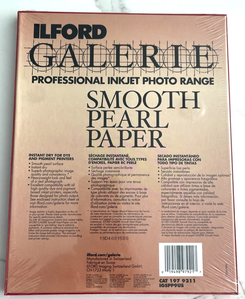 Ilford Galerie Pro Inkjet Smooth Pearl Photo Paper 8.5” x 11” 25 Sheets - Sealed - Image 2 of 2
