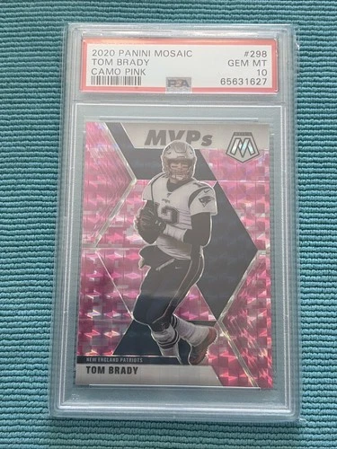 2020 Tom Brady Mosaic MVPs Camo Pink (#298) PSA 10