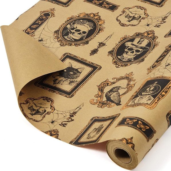 Halloween Geschenkpapier 1 Rolle Kraftpapier Vintage 43Cm X 10M-image