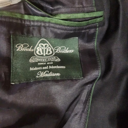 Brooks Brothers Mens 44R Blazer Black Coat Country Club Madison Saxxon 1765 1818 - Picture 4 of 8