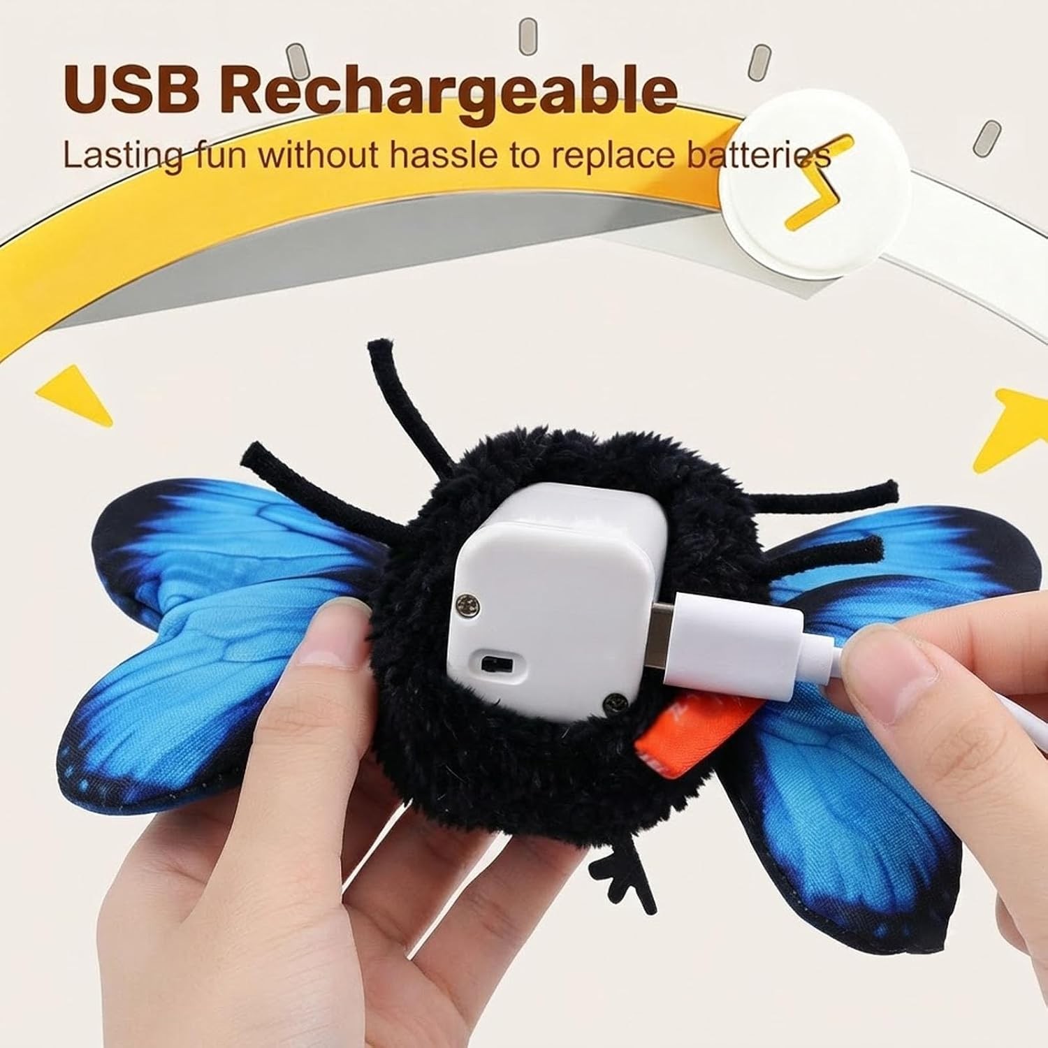 Flapping butterfly cat exercise toy
