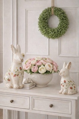 Hase Kaninchen Krakellee Keramik Erdbeere 21cm/28cm Clayre & Eef Ostern