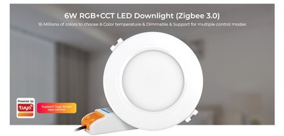 MIBOXER / Mi-Light - LED Panel Rund 6W RGB-WW (RGB-CCT) mit Zigbee 3.0 und 2,4G