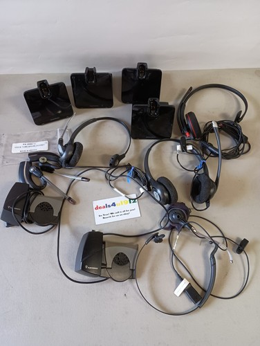 Lot of PLANTRONICS Headsets, Chargers, Everything you see!
