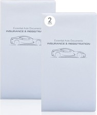 Auto Registration  Insurance Card Holder Pack of 2, Waterproof E Color: White