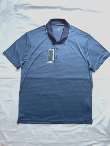 Perry Ellis Performance Moisture Wicking Polo Shirt Golf Dark Sapphire Size M - Picture 5 of 10