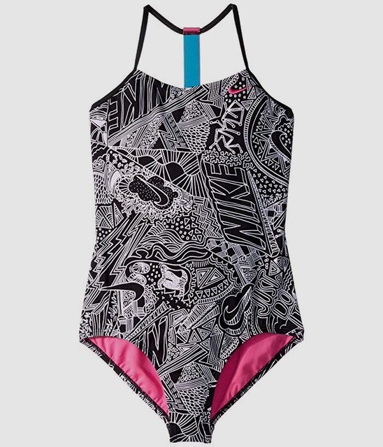 girls black one piece swimsuit