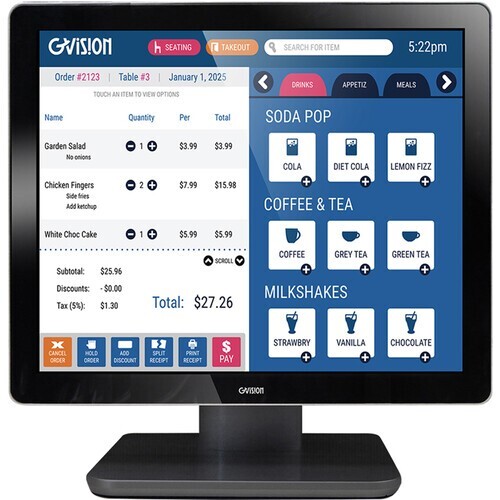 GVision 17.1" Projected Capacitive Touchscreen Monitor D17ZH-AV USB, Black - Picture 1 of 9