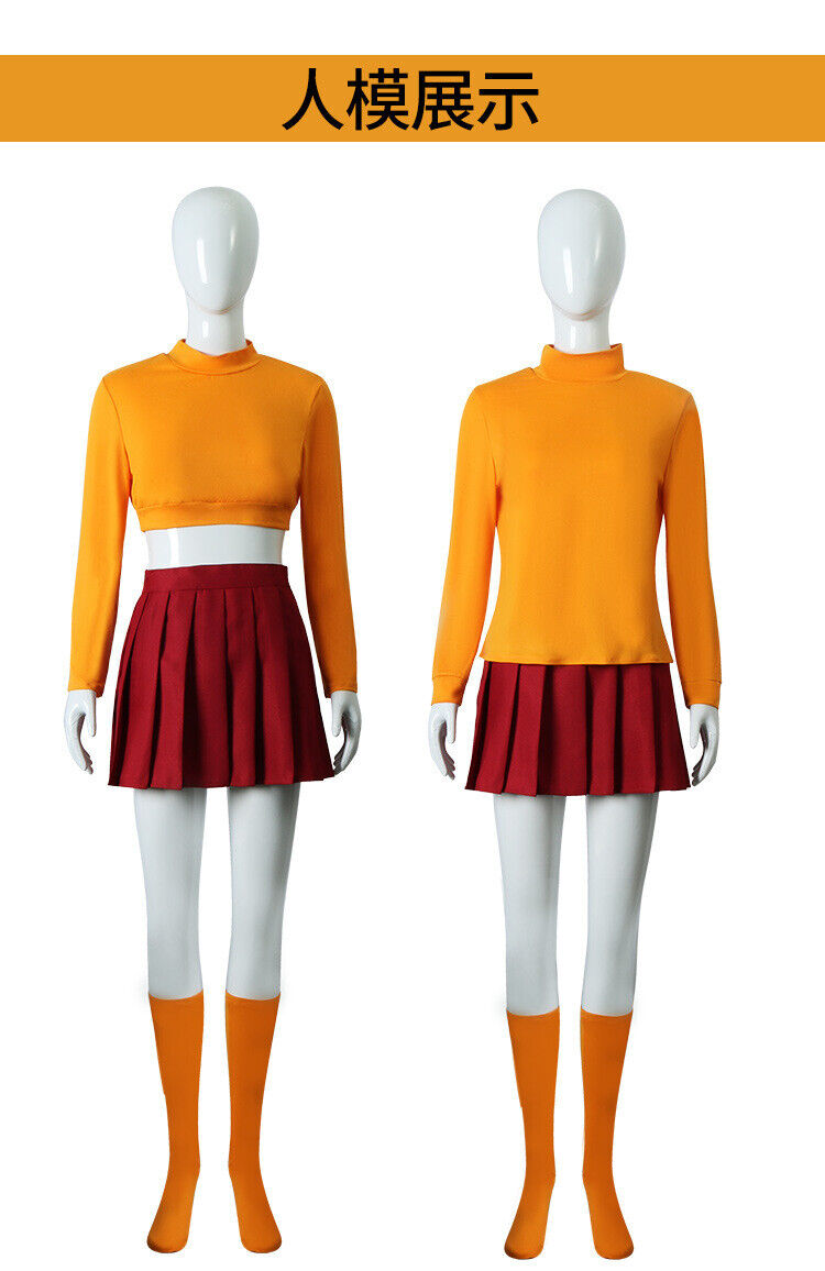 New Velma Cosplay Costume Movie Character Velma Uniform Crop Top