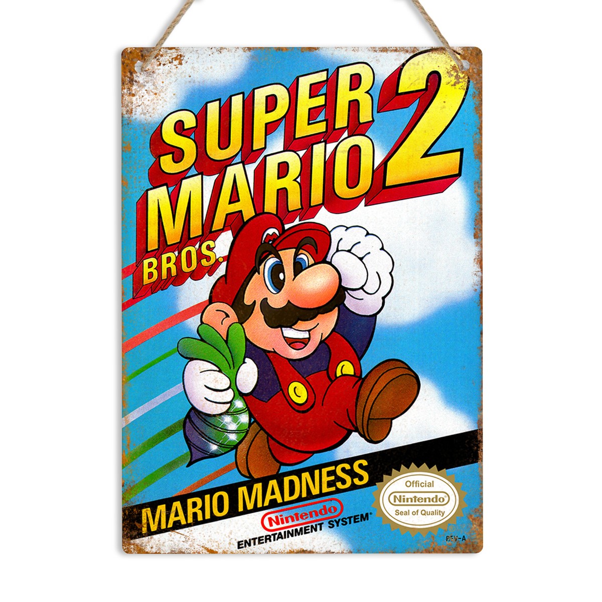 SUPER MARIO BROS 2 Metal Wall Sign Vintage Retro Gaming Arcade