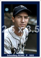 Schoolboy Rowe - 1935 Detroit Tigers - choose a size - colorized print