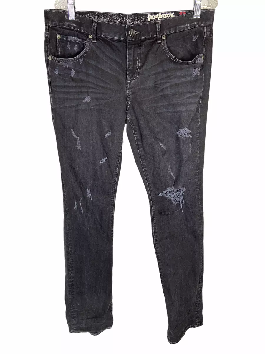 Converse Pembrook Skinny Distressed Black Wash Denim Jeans Men s Size 32 33