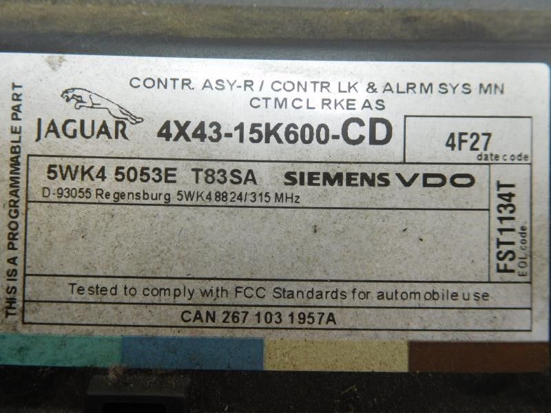 2005 Jaguar X Type AntiTheft Locking Control Module Computer 34339 HO73K eBay