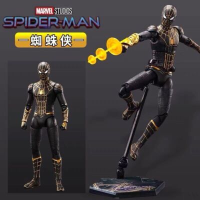 ZD Marvel Avengers Spider-Man Black & Gold Suit Action Figure Toy