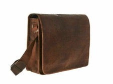 Brown Vintage Leather Men's Handmade Laptop Shoulder Satchel Messenger Bag New