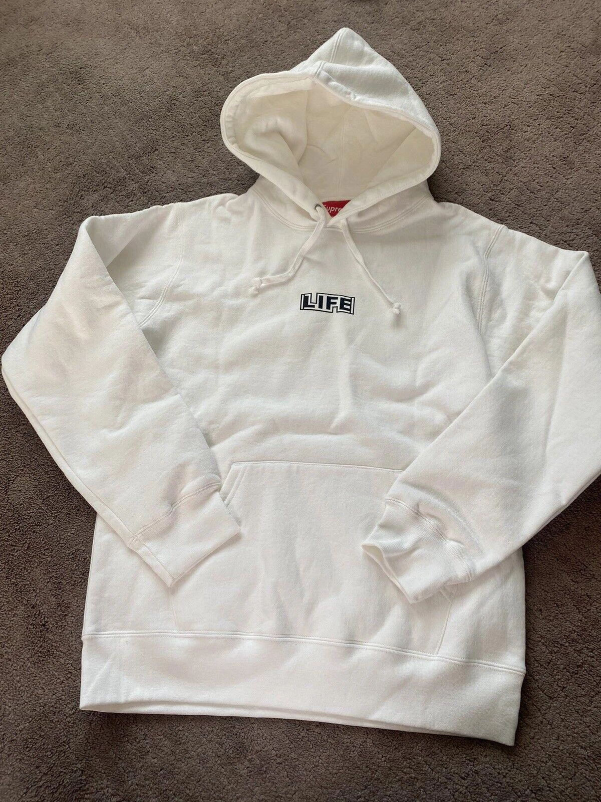 Pull à capuche homme Supreme Gilbert & George Life blanc taille M