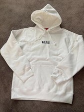 Supreme Men  s Gilbert  George Life Hooded Sweater White Size M