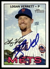2016 Topps Heritage Baseball Logan Verrett Auto New York Mets #523 Signed
