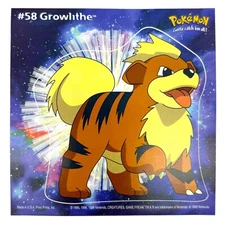Pokemon Collect 'em Stick-Ups Growlithe #58 Large 4” Sticker Priss Prints