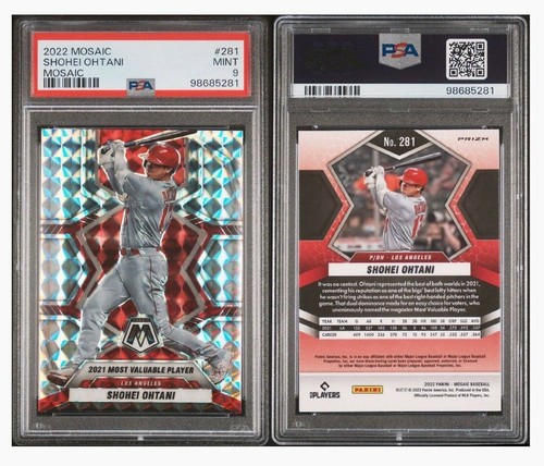 2022 Panini Mosaic Baseball SHOHEI OHTANI #281 Silver Prizm PSA Graded Mint 9 