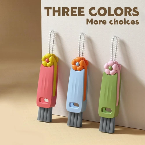 3X 3in1 Tiny Bottle Cup Lid Detail Brush Multi-Functional Crevice Cleaning Tool - Picture 15 of 15