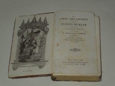 LIBRO ANTICO-IL LIBRO DEI GIUDICI E QUELLO DI RUTH-MILANO 1842-TIP.BONIARDI/POG 