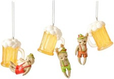 Whimsical Drinking Sloth Ornaments