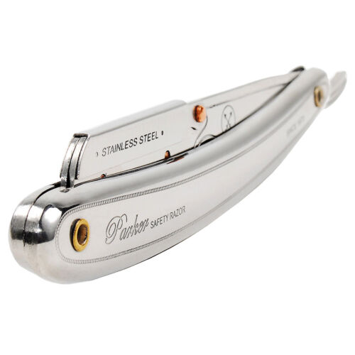 Navaja de afeitar de seguridad Parker SR1 acero inoxidable borde recto y 5 cuchillas - Imagen 2 de 4