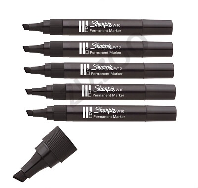 Sharpie W10 Keilspitzenmarker Permanentstift schwarz verschiedene Mengen