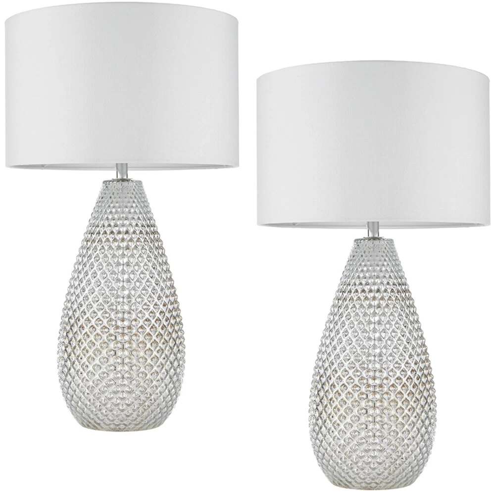 White and chrome bedside cheap lamp