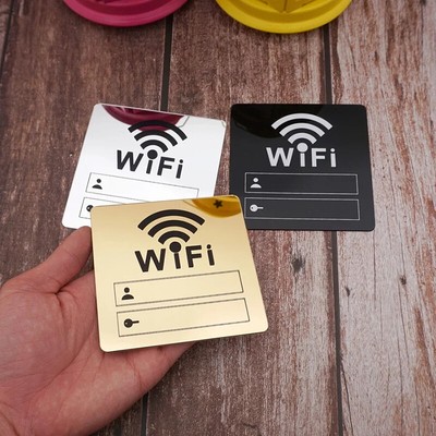10cm WIFI Sign Mirror Wall Stickers Rewritable Handwriting Account And Password