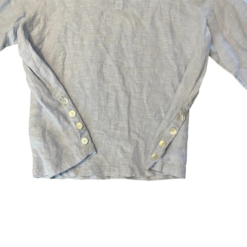 Tahari Leinen Tunika Top Gr. 2X blau Chambray 3/4 Arm V-Ausschnitt Lagenlook Beachy - Bild 7 von 8