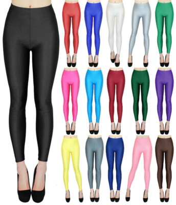 Damen Glanz Leggings Tanz Leggings Unifarben glänzende Leggins Shiny - GR009
