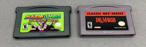 Mario & Luigi Superstar Saga & Dr. Mario Classic for GameBoy Advance, See Video!