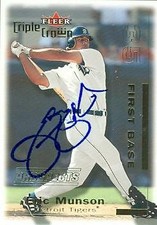 Eric Munson autographed Baseball Card Tigers 2001 Fleer Triple Crown Rookie #279