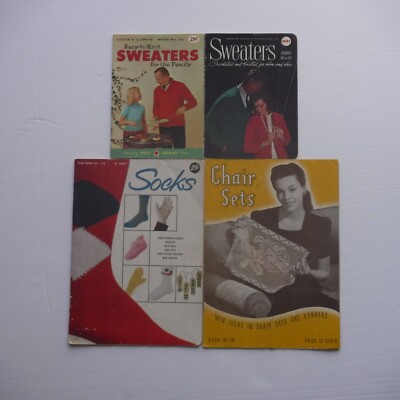 Vintage Knitting Pattern books / booklets Lot of 4 Easy to Knit ...