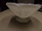 VINTAGE ANCHOR HOCKING WHITE MILK GLASS FRUIT BOWL COMPOTE 9" Unstippled Sides